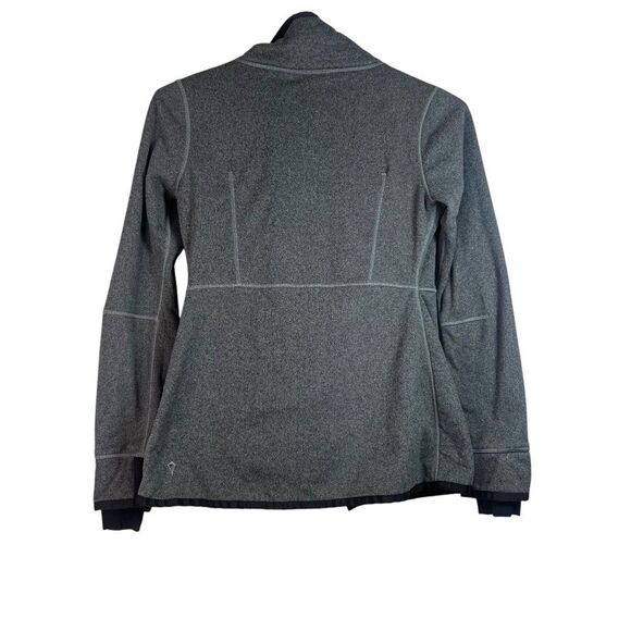 Ivivva Lululemon Girls Big Business Asymmetric Wrap Jacket Size 12 Gray Fleece - Picture 2 of 14